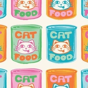 Pop Art Cat Food Cans - Bright