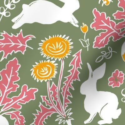 rabbits in the vegetable garden on sage | small
