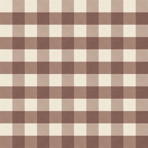 Gingham checks plaid chestnut brown large scale