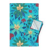 Floral in turquoise