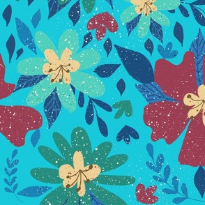 Floral in turquoise