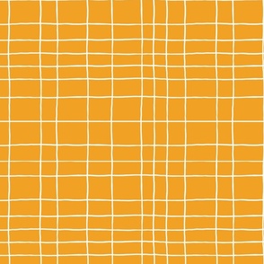 Grid lines papaya warm yellow medium scale