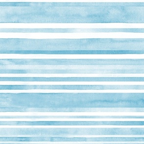 Light blue watercolor stripes horizontal large scale