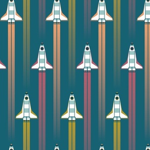 (L) Up in the air - space shuttles teal 