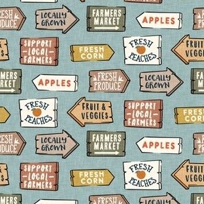 (small scale) Farmers Market Signs - neutrals dusty blue - Produce - LAD23
