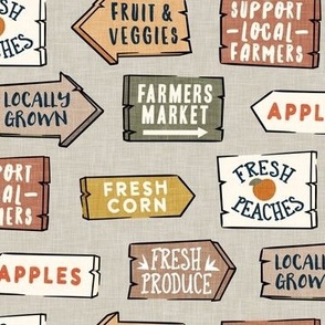 Farmers Market Signs - neutrals beige - Produce - LAD23
