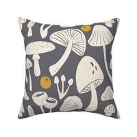 Mushroom in Retro grey and gold - LARGE 