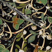 Royal Garden Art Nouveau | Medium | Black + Cream