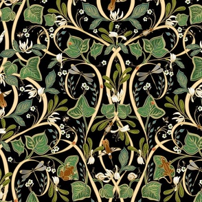 Royal Garden Art Nouveau | Medium | Black + Cream