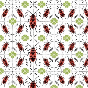 Summer Red bugs and Lucky clovers - large scale