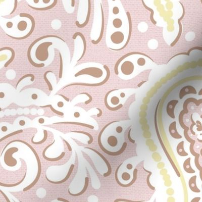 Amara Paisley Pink Yellow Jumbo Scale