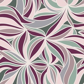 Swirly Florals  - Shades of Pink 12 inches