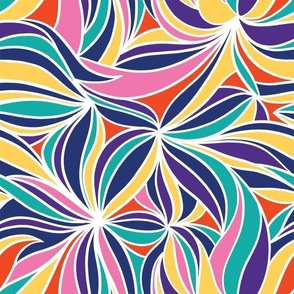 Swirly florals - Vibrant 12 inches