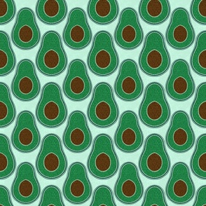 Doodle Leaves Avocado - Mint background - Small