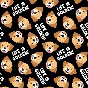 (small scale) Life is Golden - Golden Retrievers - black - LAD23