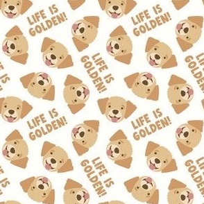 (small scale) Life is Golden - Golden Retrievers - cream - LAD23