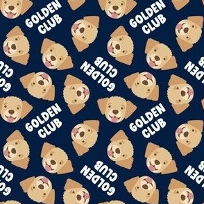 (small scale) Golden Club - Golden Retrievers - navy - LAD23