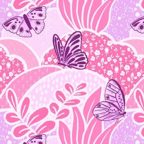 Beautiful Butterflies in Pink and Purple