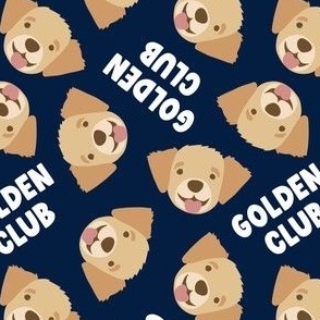 Golden Club - Golden Retrievers - navy - LAD23