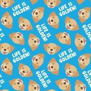 (small scale) Life is Golden - Golden Retrievers - blue - LAD23