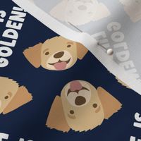 Life is Golden - Golden Retrievers - navy - LAD23