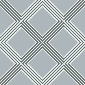 Criss Cross Stripe | Creamy White, French Gray, Marble Blue | Geometric
