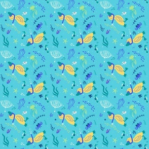 Snorkeling blue tossed medium