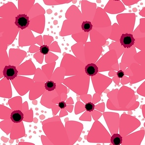Poppies / light pink / large scale 