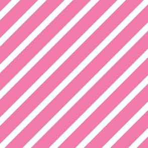 XL - Diagonal Stripes Fuchsia Pink White Retro Vintage 1960s 1970s 1980s