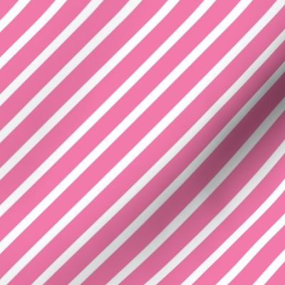 L - Diagonal Stripes Fuchsia Pink White Retro Vintage 1960s 1970s 1980s