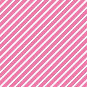 M - Diagonal Stripes Fuchsia Pink White Retro Vintage 1960s 1970s 1980s