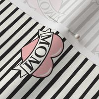 mom heart tattoo - pink on stripes (tossed) - C23