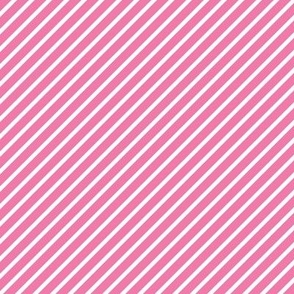 S - Diagonal Stripes Fuchsia Pink White Retro Vintage 1960s 1970s 1980s