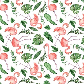 Tropical Pink Flamingo Pattern, Small