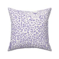 medium - Spot the Leopard - Leopard in an ocean of spots - animal print - digital lavender purple rose on soft white 