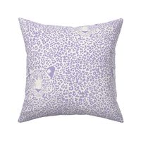 Small - Spot the Leopard - Leopard in an ocean of spots - animal print - digital lavender / purple rose on soft white 