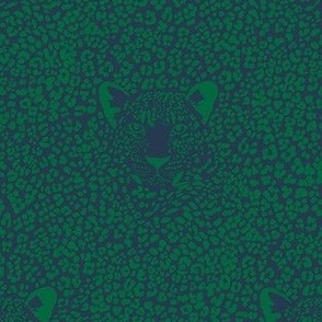 extra small - spot the Leopard - Leopard in an ocean of spots - animal print - emerald green on navy blue (petal solids coordinate) 