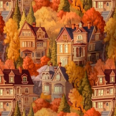 Autumn Victorian Houses