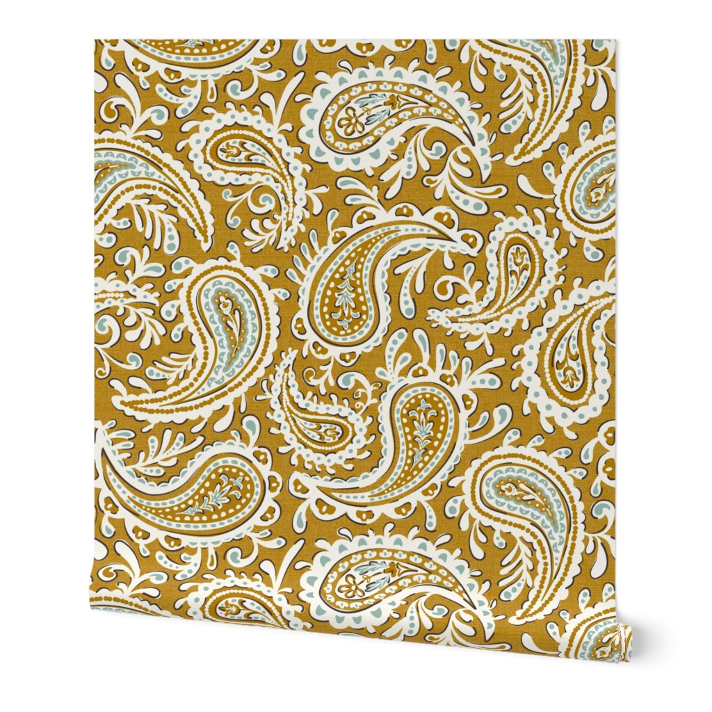 Amara Paisley Goldenrod Yellow Large Scale