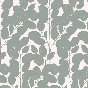 Leaves silhouette - sage green - medium