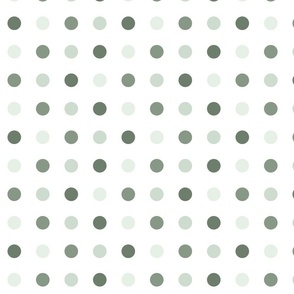 Sage Green Polka Dots on White Pattern Print