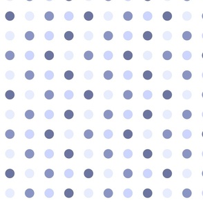 Periwinkle Blue Polka Dots on White Pattern Print