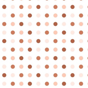 Terracotta Orange Polka Dots on White Pattern Print