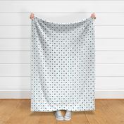 Teal Turquoise Polka Dots on White Pattern Print