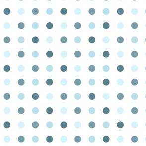 Teal Turquoise Polka Dots on White Pattern Print