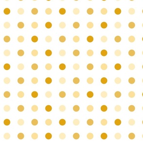 Marigold Yellow Polka Dots on White Pattern Print
