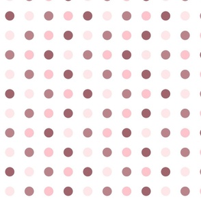 Blush Pink Polka Dots on White Pattern Print