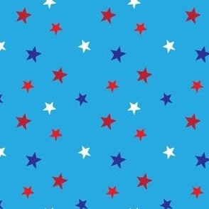 Red White and Blue Stars on Light Blue