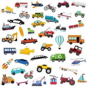 Little Boy Things That Move Vehicle Cars Pattern for Kids, Small
