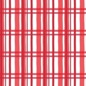 Red and White Watercolor Gingham
